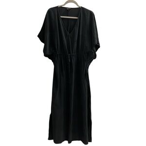 YALY COUTURE Elegant Silk Black Maxi Dress
